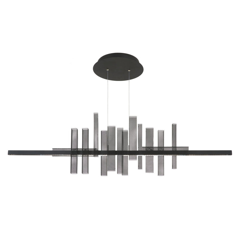 Alambre 2-Light Linear Chandelier in Coal Black