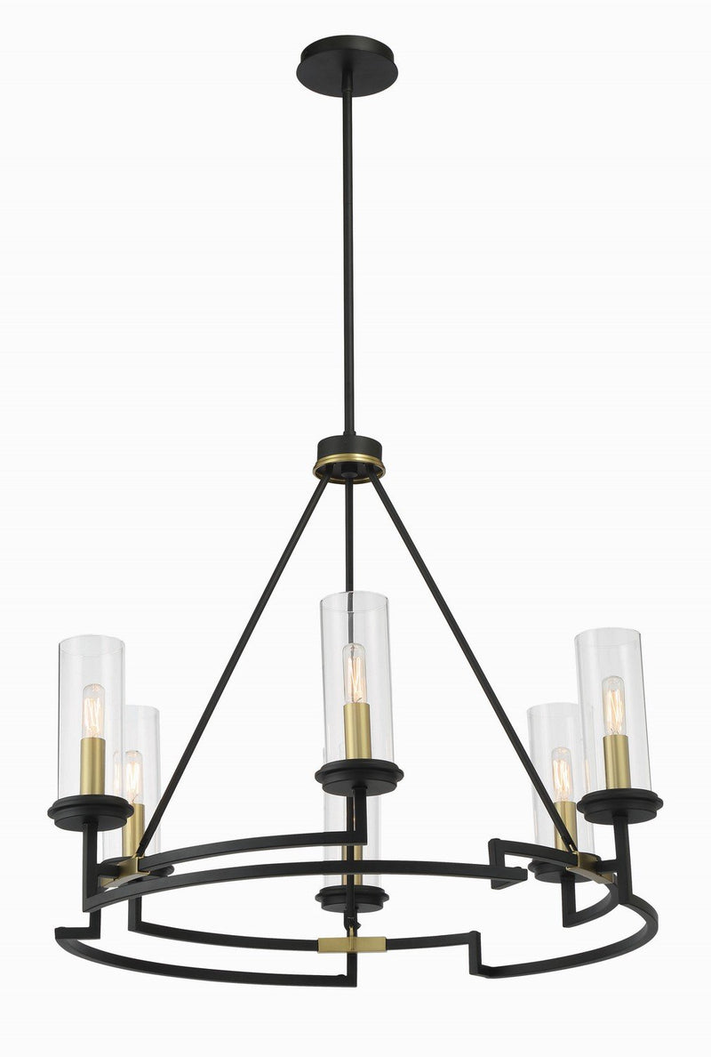 Hillstone 6-Light Chandelier in Sand Coal and Soft Brass
