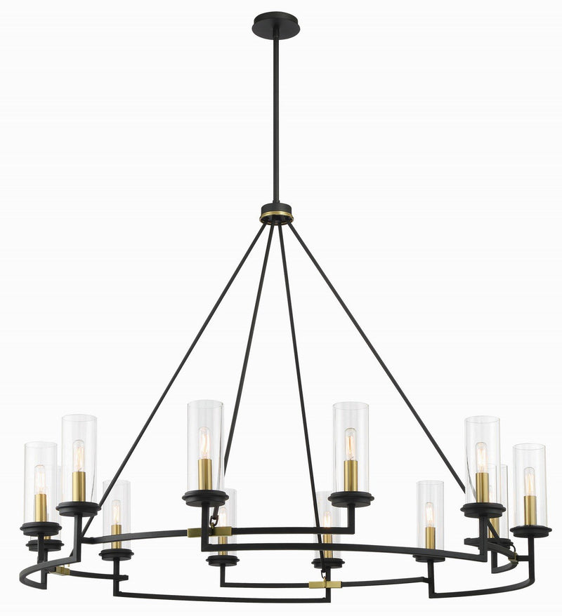 Hillstone 12-Light Chandelier in Sand Coal and Soft Brass