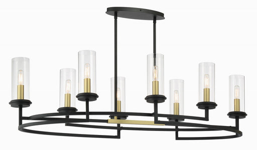 Hillstone 8-Light Linear Chandelier in Sand Coal and Soft Brass