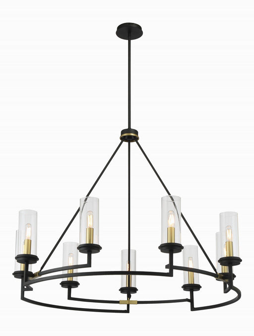Hillstone 9-Light Chandelier in Sand Coal and Soft Brass