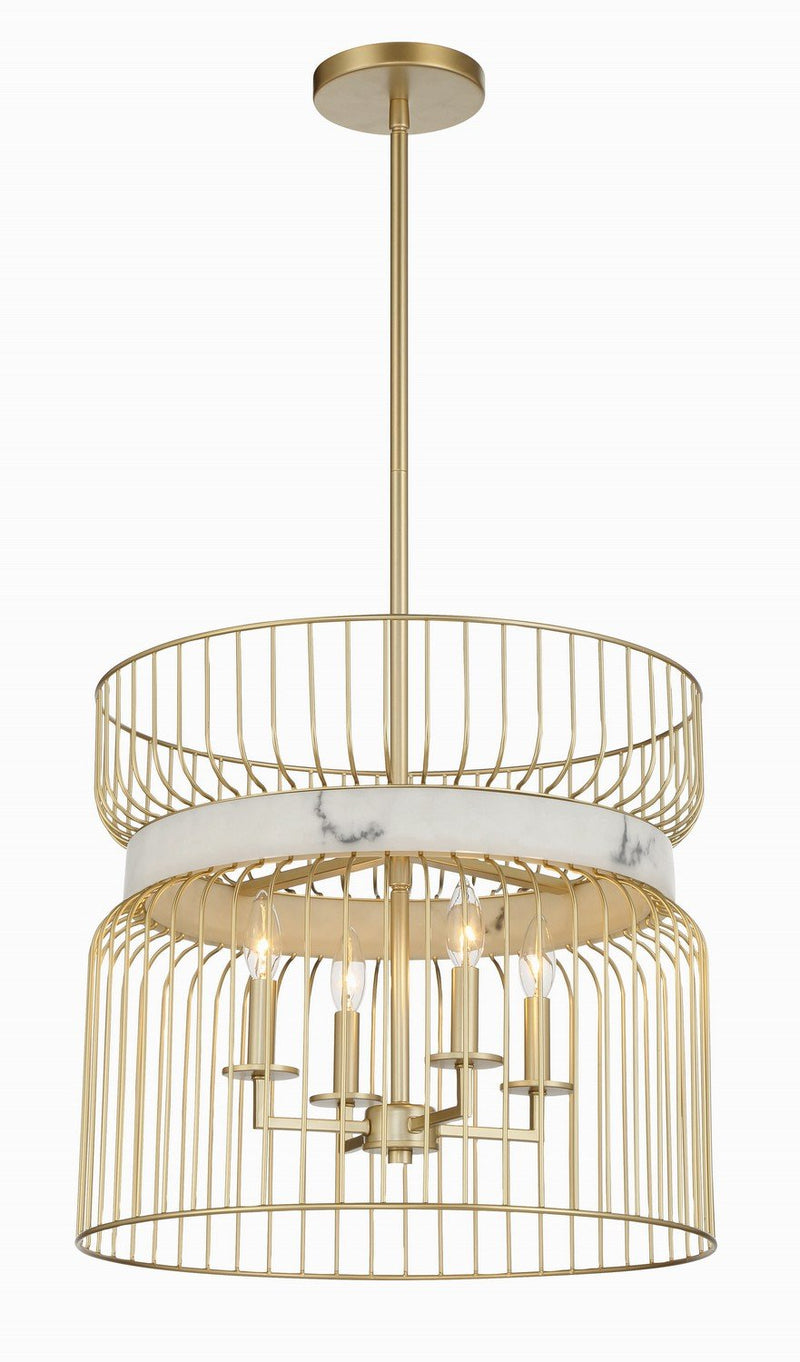 Park Slope By Robin Baron 4-Light Chandelier in Nouveau Gold