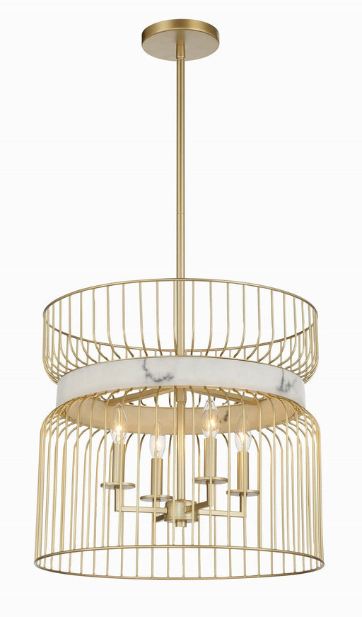 Park Slope By Robin Baron 4-Light Chandelier in Nouveau Gold