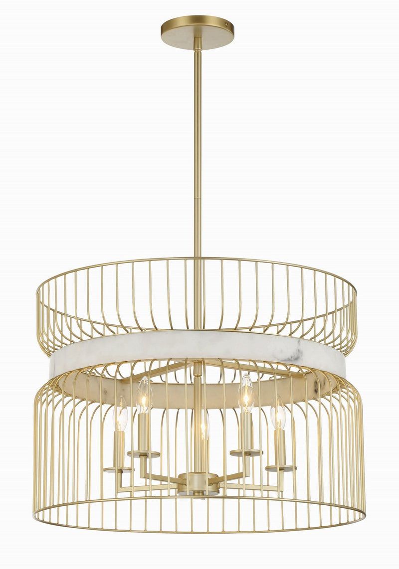 Park Slope By Robin Baron 5-Light Chandelier in Nouveau Gold
