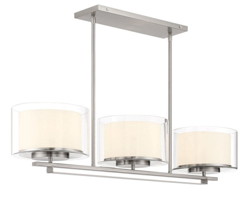 Parsons Studio 3-Light Linear Chandelier in Brushed Nickel