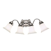 4-Light Bath Vanity Light with Opal Glass in Chrome