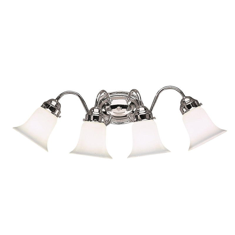 4-Light Bath Vanity Light with Opal Glass in Chrome