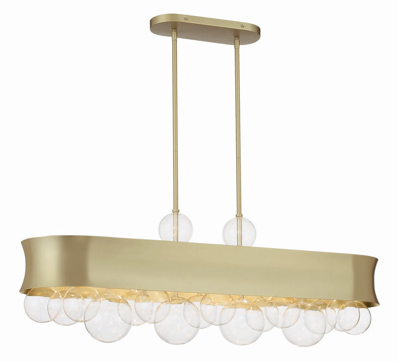 Verdi Square 6-Light Linear Pendant in Soft Gold