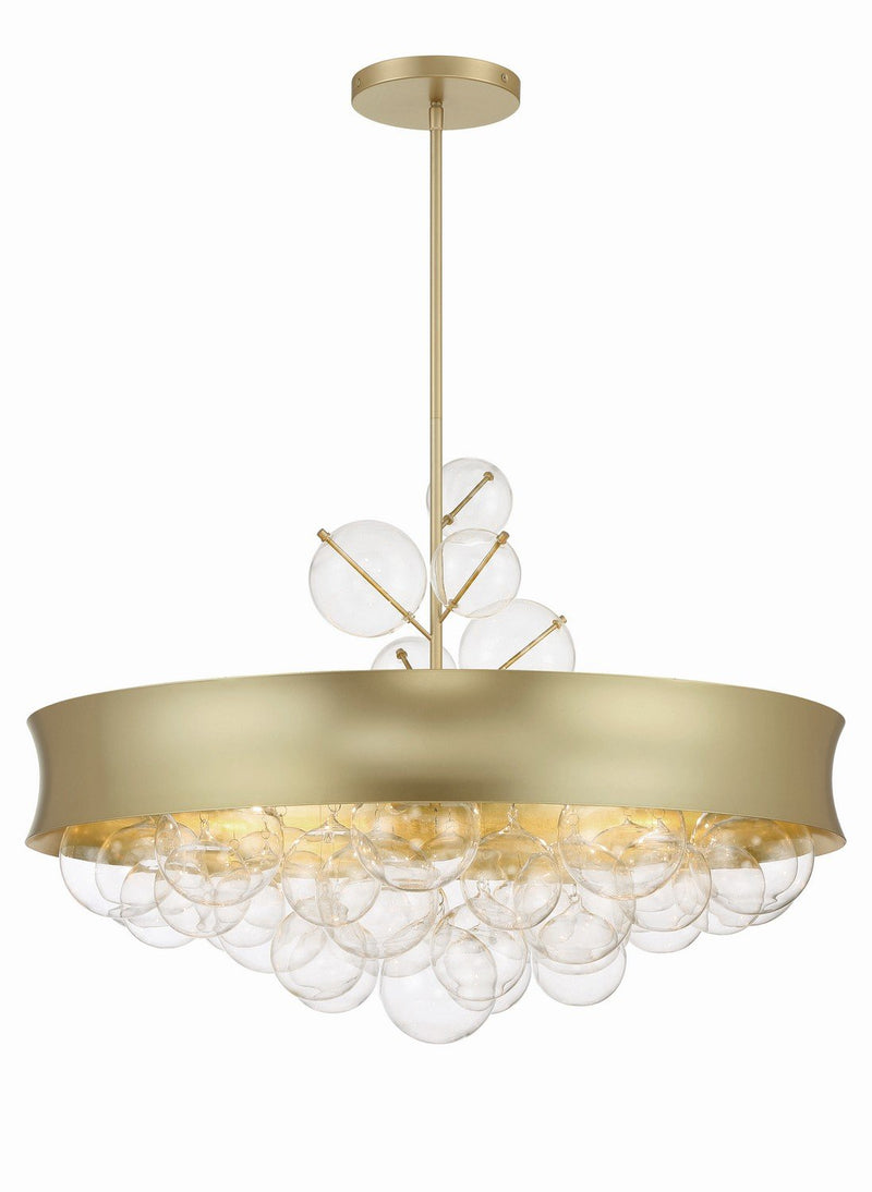 Verdi Square 8-Light Convertible Pendant in Soft Gold