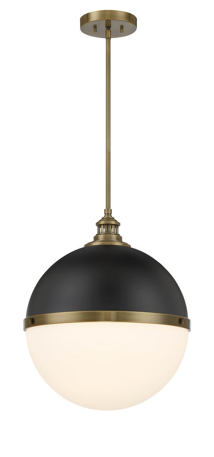 Vorey 17" Pendant in Coal and Oxidized Aged Brass
