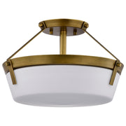 Rowen 3-Light Semi-Flush Mount in Natural Brass