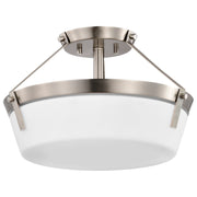 Rowen 3-Light Semi-Flush Mount in Brushed Nickel