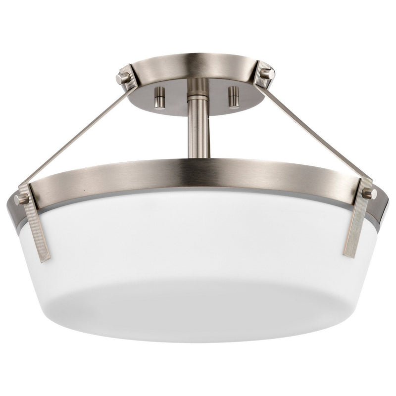 Rowen 3-Light Semi-Flush Mount in Brushed Nickel