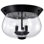 Boliver 3-Light Flush Mount in Matte Black