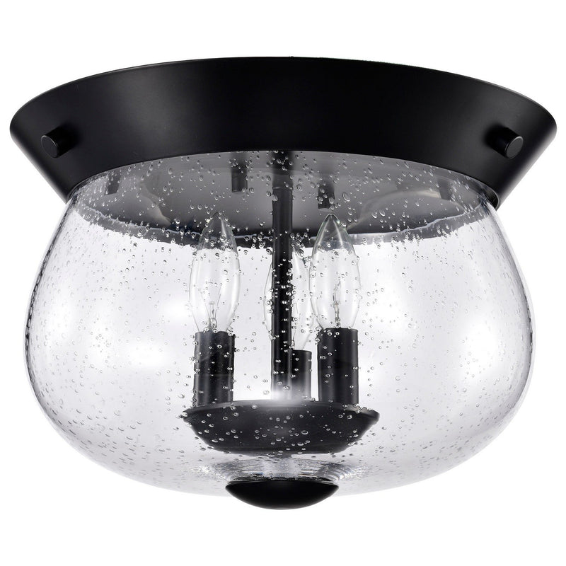Boliver 3-Light Flush Mount in Matte Black