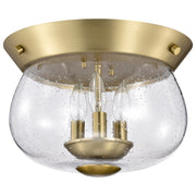 Boliver 3-Light Flush Mount in Vintage Brass