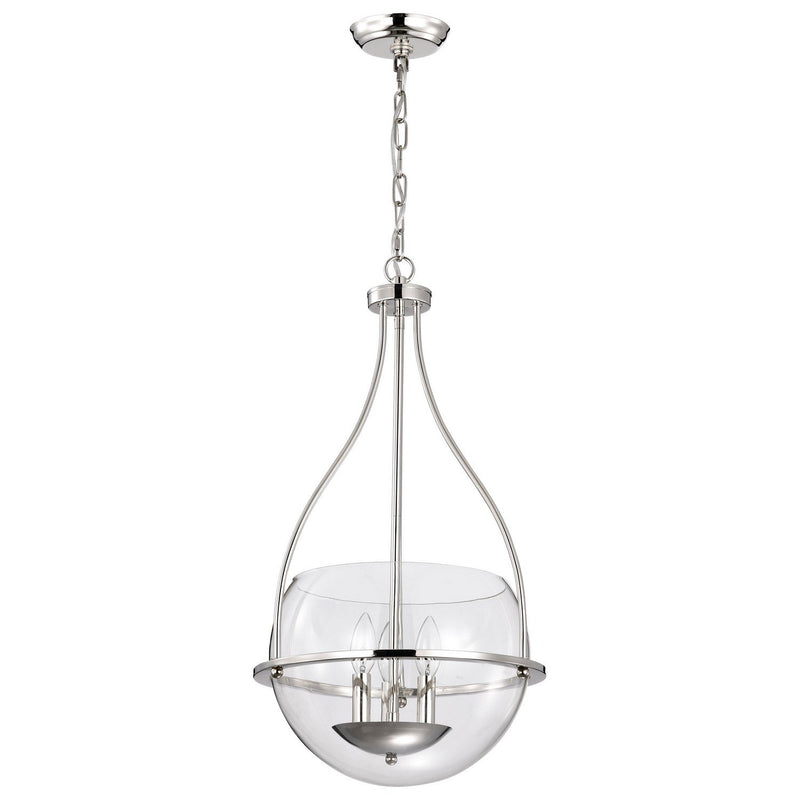 Amado 3-Light Pendant in Polished Nickel