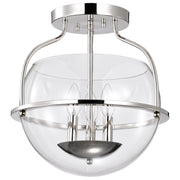 Amado 3-Light Semi-Flush Mount in Polished Nickel