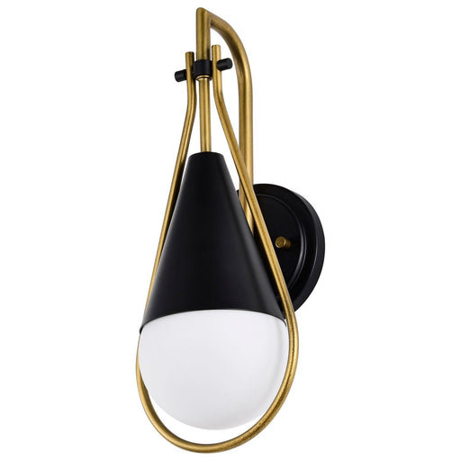 Admiral Wall Sconce in Matte Black and Natural Brass