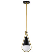 Admiral 10" Pendant in Matte Black and Natural Brass