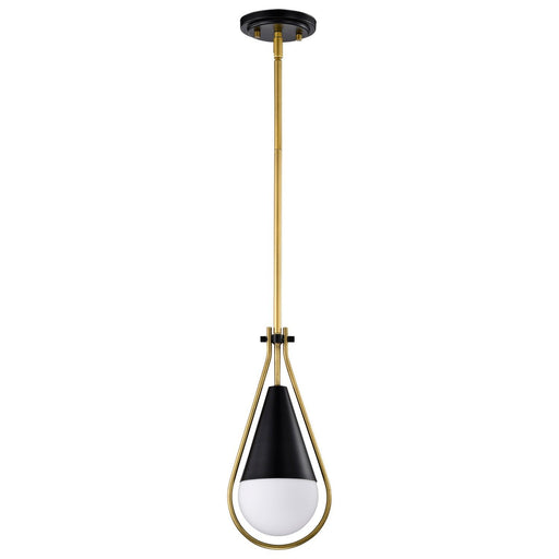 Admiral 10" Pendant in Matte Black and Natural Brass