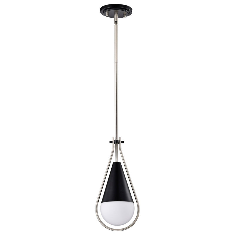 Admiral 6.5" Mini Pendant in Matte Black and Brushed Nickel
