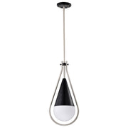 Admiral 10" Pendant in Matte Black and Brushed Nickel