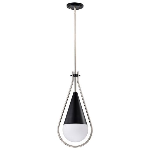 Admiral 10" Pendant in Matte Black and Brushed Nickel