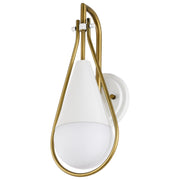 Admiral Wall Sconce in Matte White and Natural Brass