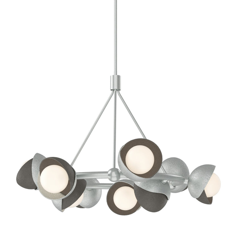 Brooklyn 9-Light Double Shade Ring Pendant in Vintage Platinum with Dark Smoke Accent - 131068-SKT-MULT-82-07-GG0711 by Hubbardton Forge