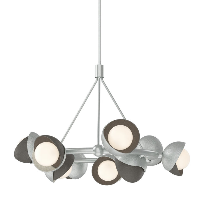 Brooklyn 9-Light Double Shade Ring Pendant in Vintage Platinum with Dark Smoke Accent - 131068-SKT-MULT-82-07-GG0711 by Hubbardton Forge