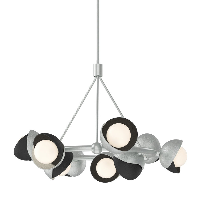 Brooklyn 9-Light Double Shade Ring Pendant in Vintage Platinum with Black Accent - 131068-SKT-MULT-82-10-GG0711 by Hubbardton Forge