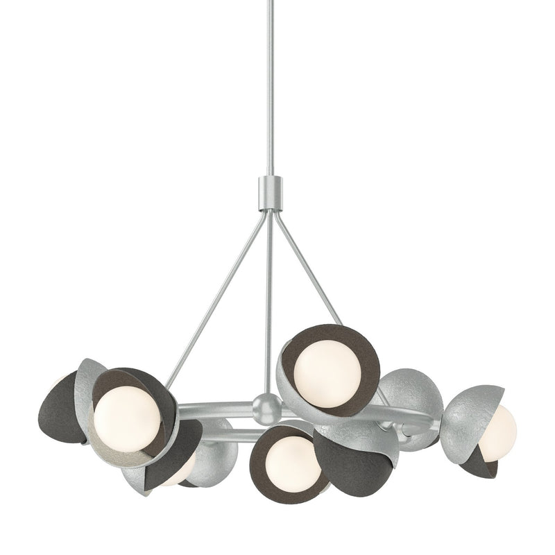Brooklyn 9-Light Double Shade Ring Pendant in Vintage Platinum with Natural Iron Accent - 131068-SKT-MULT-82-20-GG0711 by Hubbardton Forge