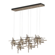Tura 7-Light Seeded Glass Pendant in Bronze - 131095-SKT-STND-05-II0728 by Hubbardton Forge