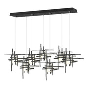 Tura 7-Light Frosted Glass Pendant in Black - 131096-SKT-STND-10-YC0305 by Hubbardton Forge