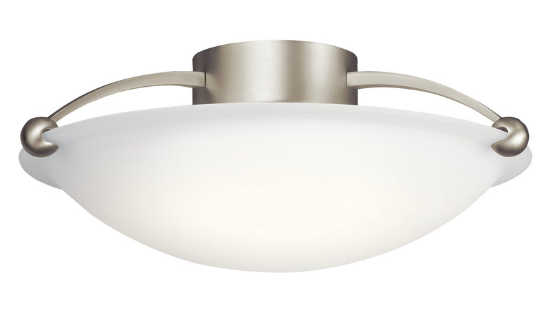 3-Light Bowl Semi-Flush Mount 17" in Brushed Nickel
