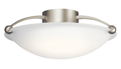 3-Light Bowl Semi-Flush Mount 17" in Brushed Nickel