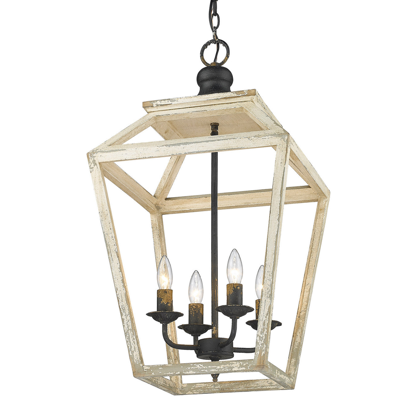 0839-4P ABI- Haiden 4-Light Pendant in Antique Black Iron by Golden Lighting