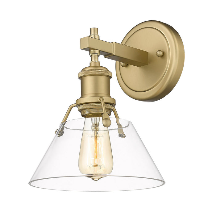 Orwell 1-Light Bath Vanity in Brushed Champagne Bronze with Clear Glass Shade