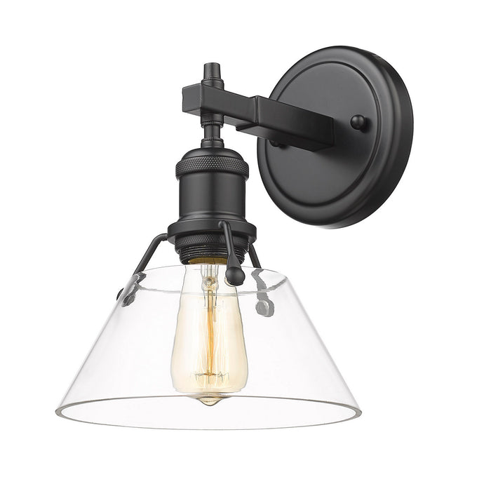Orwell 1-Light Bath Vanity in Matte Black with Clear Glass Shade