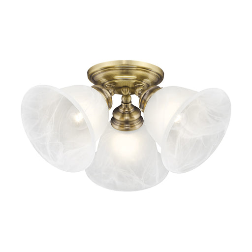 Essex 3-Light Semi-Flush Mount in Antique Brass