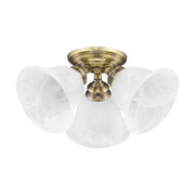Essex 3-Light Semi-Flush Mount in Antique Brass