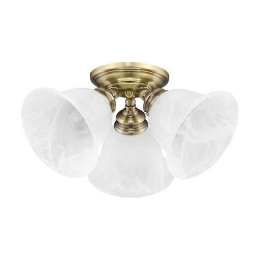 Essex 3-Light Semi-Flush Mount in Antique Brass
