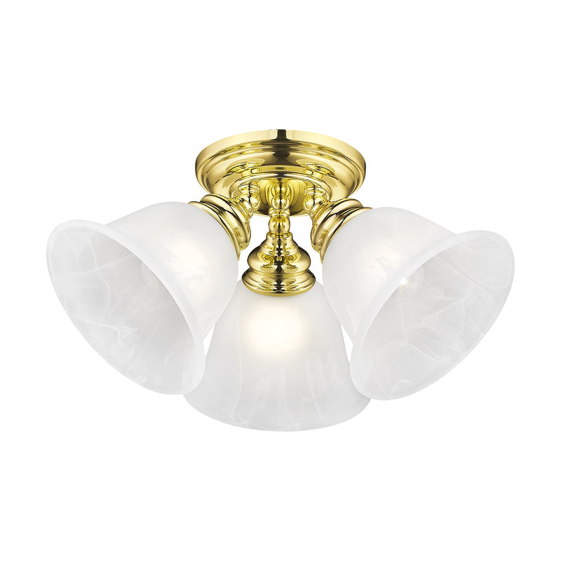 Essex 3-Light Semi-Flush Mount in Polished Brass