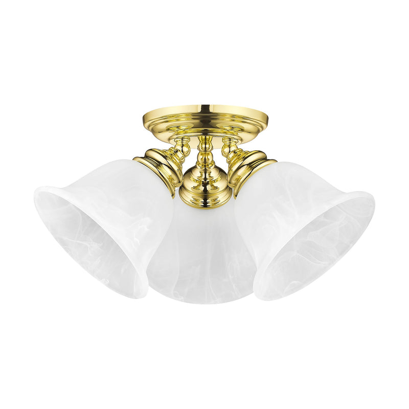 Essex 3-Light Semi-Flush Mount in Polished Brass