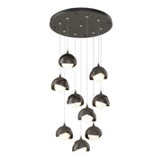 Brooklyn 9-Light Double Shade Pendant in Dark Smoke with Oil Rubbed Bronze Accent - 131105-SKT-STND-07-14-GG0711 by Hubbardton Forge