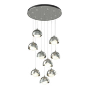 Brooklyn 9-Light Double Shade Pendant in Sterling with Vintage Platinum Accent - 131105-SKT-STND-85-82-GG0711 by Hubbardton Forge