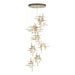 Tura 9-Light Frosted Glass Pendant in Soft Gold - 131109-SKT-STND-84-YC0305 by Hubbardton Forge