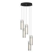 Exos Glass 5-Light Pendant in Black - 131124-SKT-STND-10-GG0065 by Hubbardton Forge