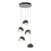 Brooklyn 5-Light Double Shade Pendant in Vintage Platinum with Dark Smoke Accent - 131125-SKT-STND-82-07-GG0711 by Hubbardton Forge